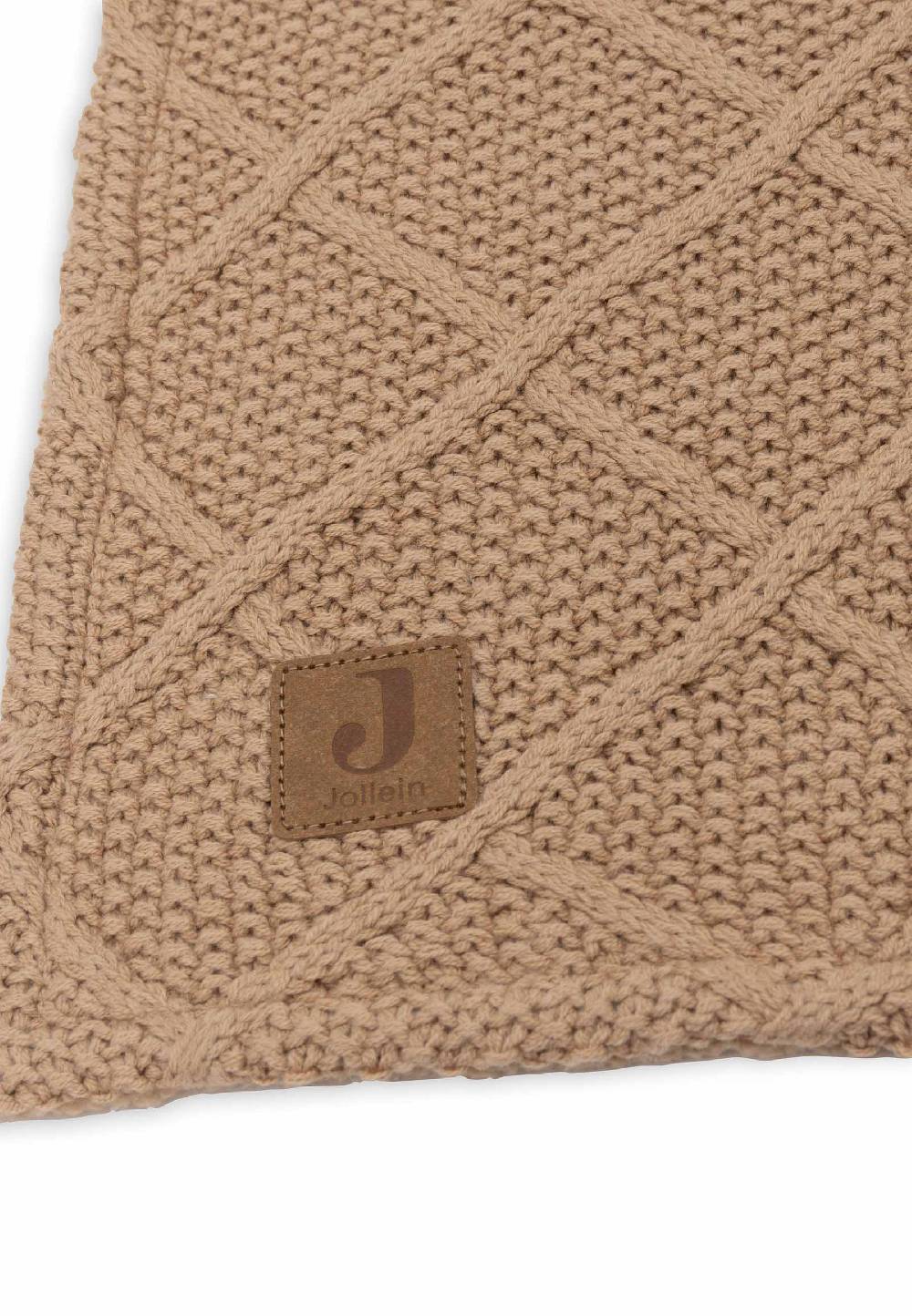 Jollein Decke Kinderbett 100x150cm Check Knit - Biscuit/Teddy Fleece Meist gekauft