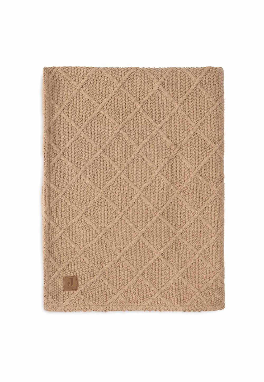 Jollein Decke Kinderbett 100x150cm Check Knit - Biscuit/Teddy Fleece Meist gekauft