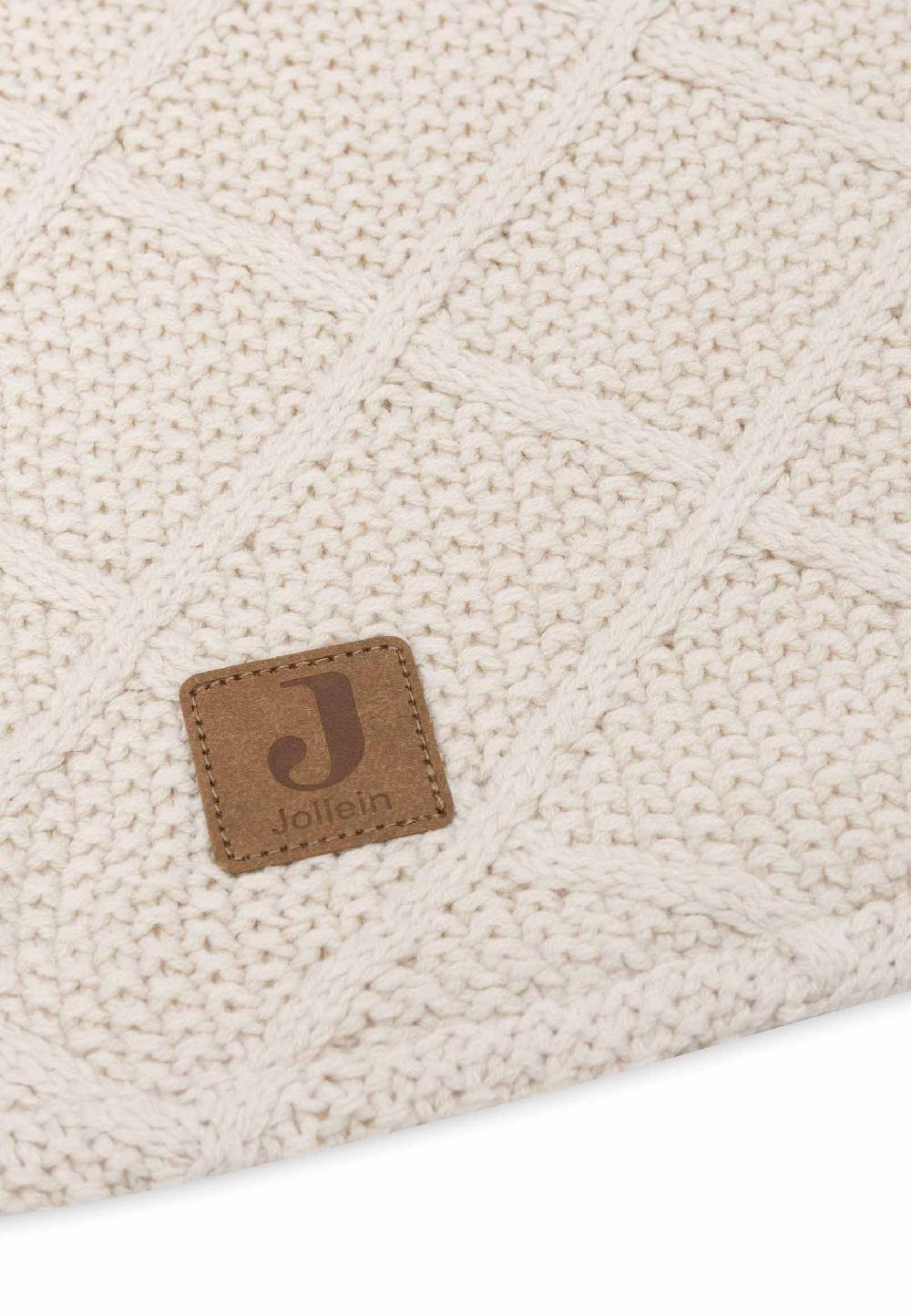 Jollein Decke Kinderbett 100x150cm Check Knit - Oatmeal/Teddy Fleece Blitzverkäufe