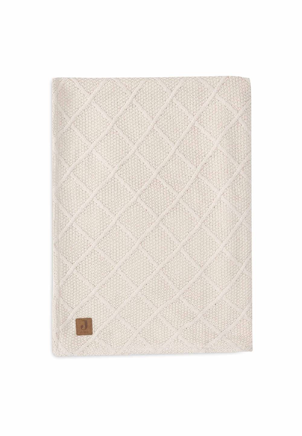 Jollein Decke Kinderbett 100x150cm Check Knit - Oatmeal/Teddy Fleece Blitzverkäufe