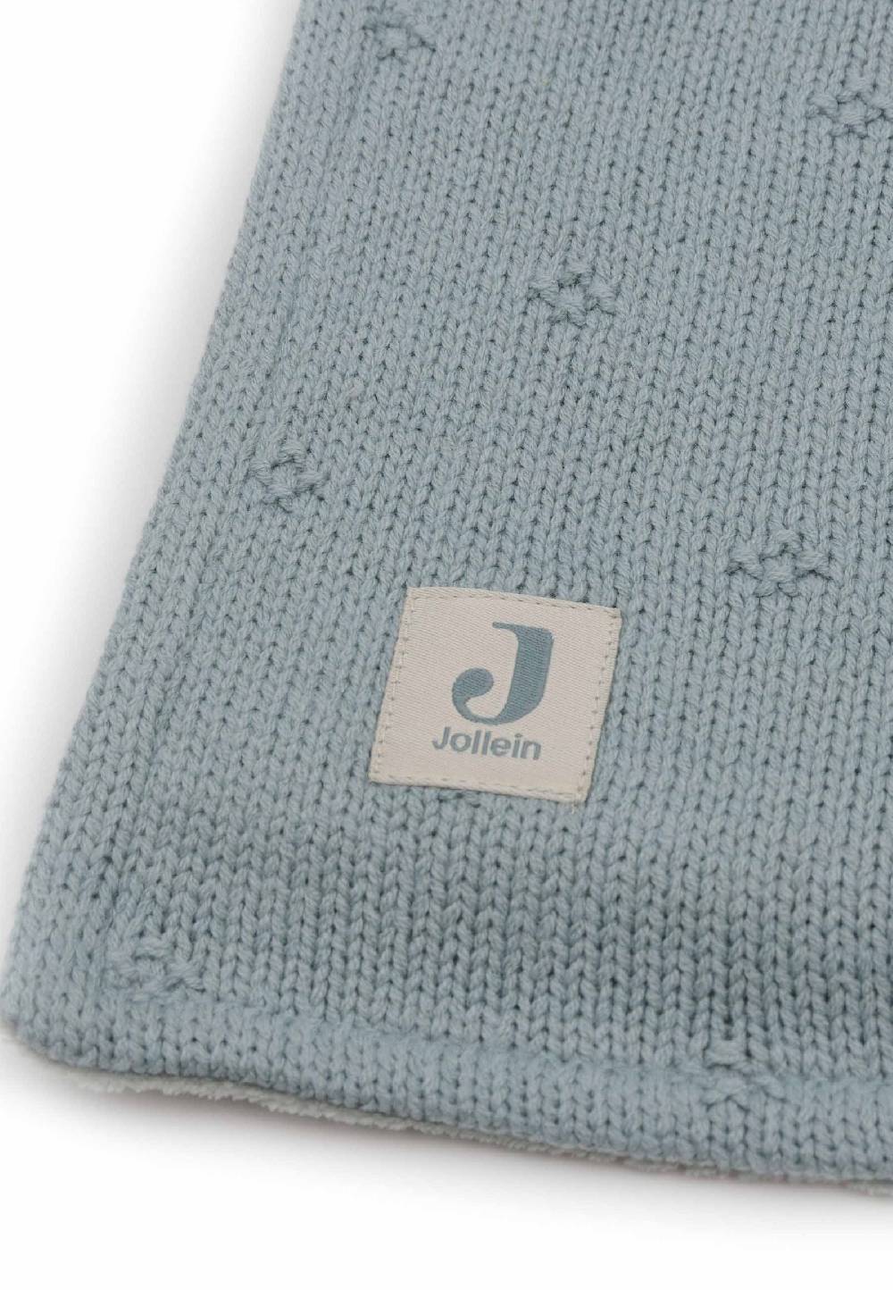 Jollein Decke Kinderbett 100x150cm Cosy Knit - Sea Green/Velvet Kostenloser Versand