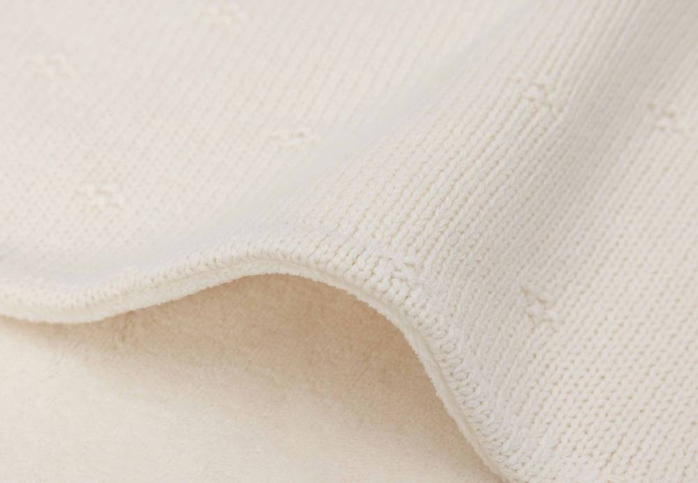 Jollein Decke Kinderbett 100x150cm Cosy Knit - Ivory/Velvet Fabrik Onlineshop