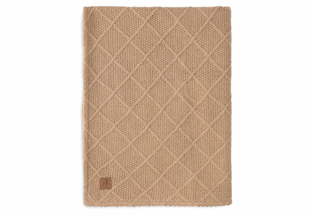 Jollein Decke Wiege 75x100cm Check Knit - Biscuit/Teddy Fleece Fabrikpreis
