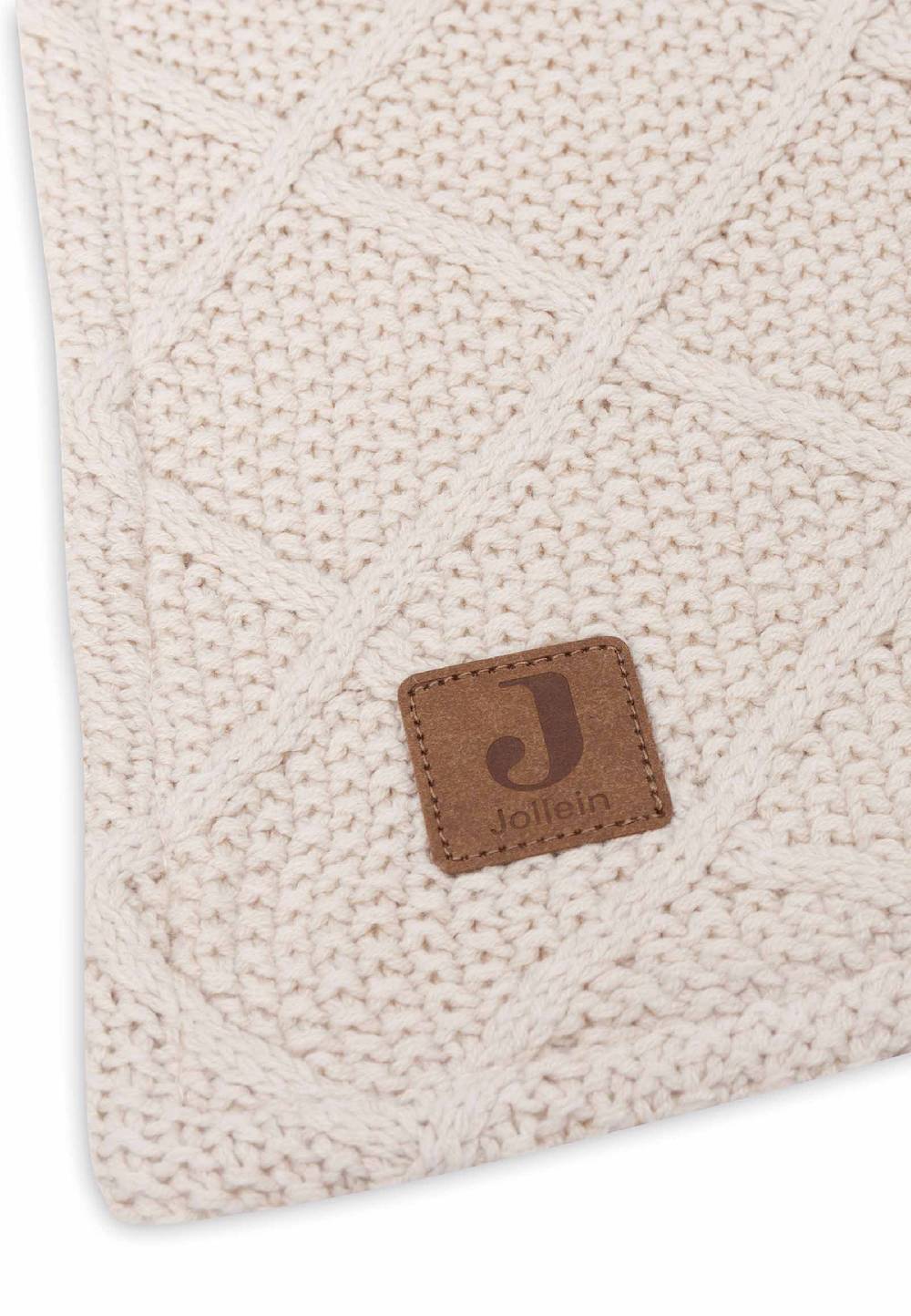 Jollein Decke Wiege 75x100cm Check Knit - Oatmeal/Teddy Fleece Sonderangebot