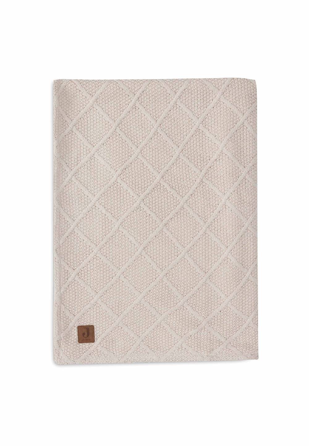 Jollein Decke Wiege 75x100cm Check Knit - Oatmeal/Teddy Fleece Sonderangebot