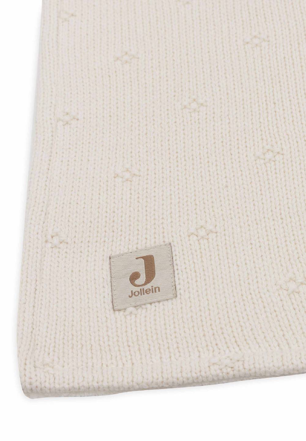 Jollein Decke Wiege 75x100cm Cosy Knit - Ivory/Velvet Versandkostenfrei