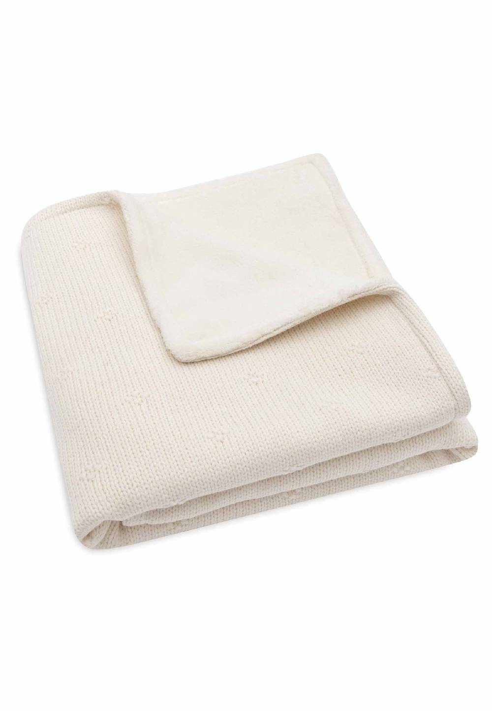 Jollein Decke Wiege 75x100cm Cosy Knit - Ivory/Velvet Versandkostenfrei