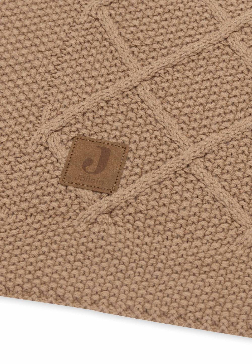 Jollein Decke Gitterbett 100x150cm Check Knit - Biscuit Großer Ausverkauf