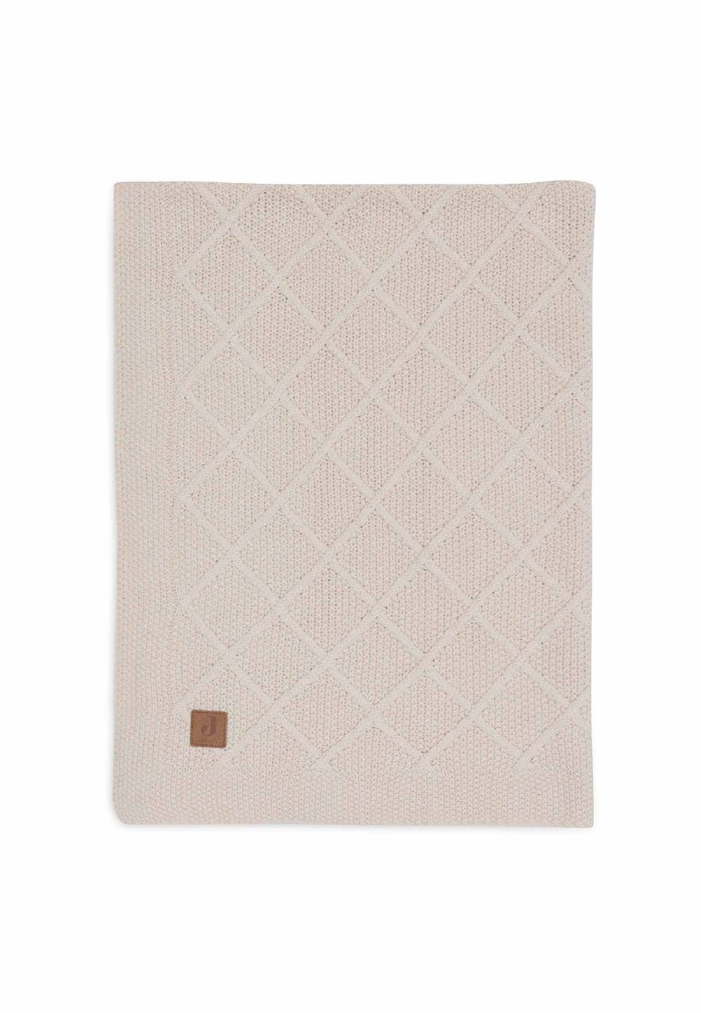Jollein Decke Gitterbett 100x150cm Check Knit - Oatmeal Flash Sale