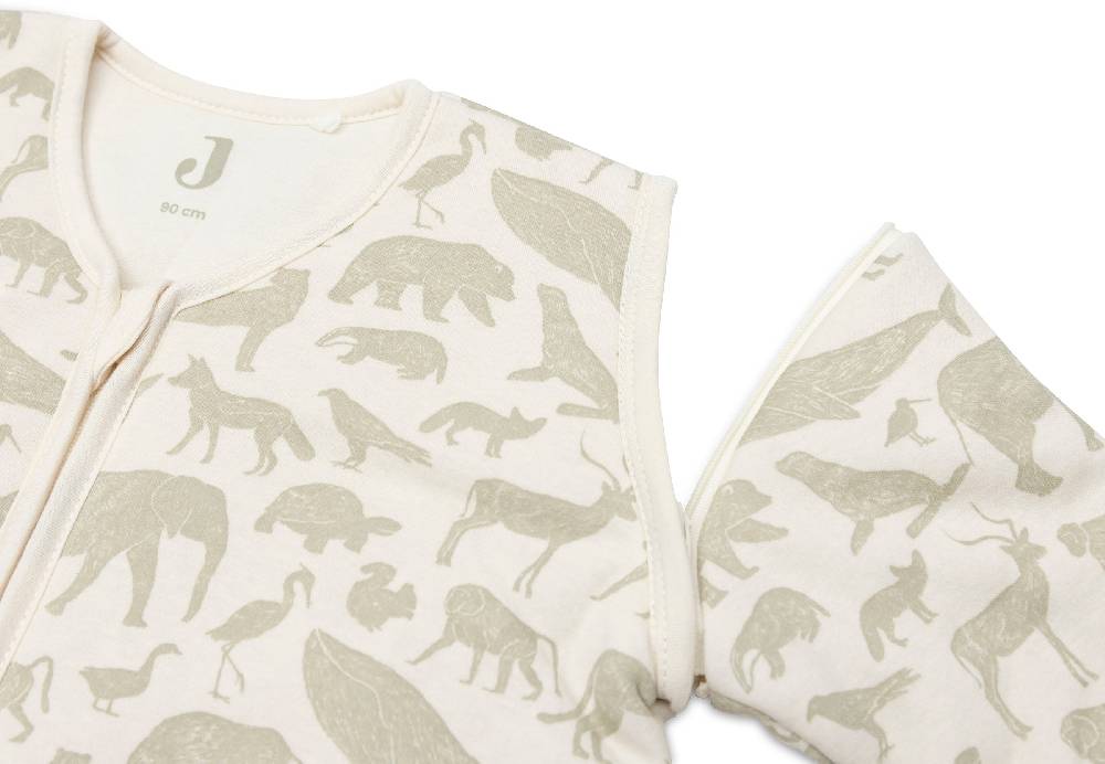 Jollein Schlafsack mit Abnehmbaren Ärmeln 90cm Animals Olive Green Vierteljährliche Förderung