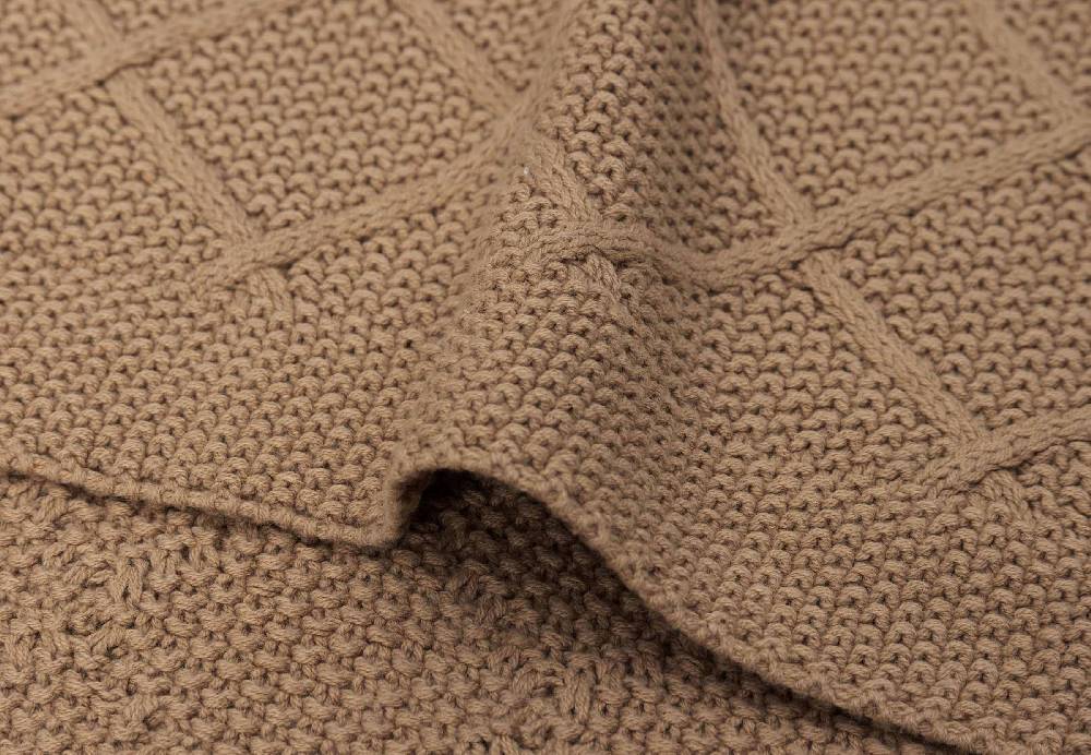 Jollein Decke Wiege 75x100cm Check Knit - Biscuit Günstig kaufen