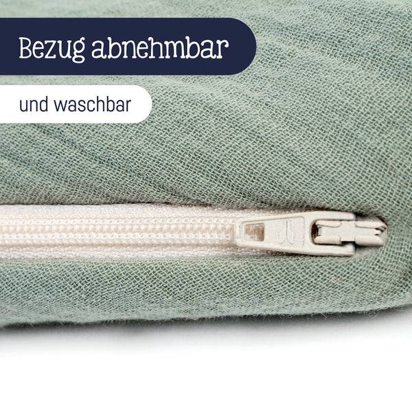 Julius Zöllner Stillkissen aus Baumwollmusselin, grün Schlussverkauf