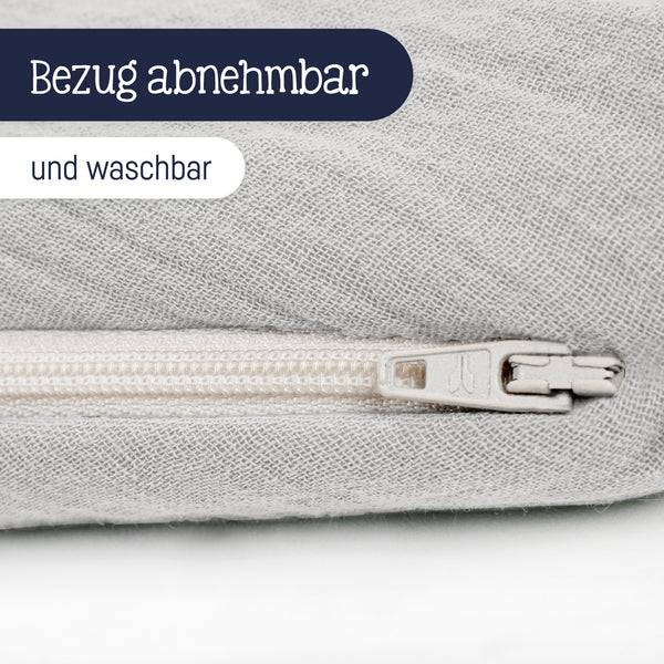 Julius Zöllner Stillkissen aus Baumwollmusselin, grau Günstiger Verkauf