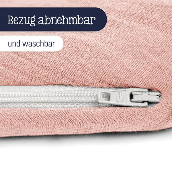 Julius Zöllner Stillkissen aus Baumwollmusselin, dusty rose Begrenztes Angebot