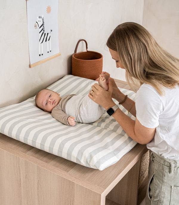 Julius Zöllner Bezug Wickelunterlage aus Organic, Stripes Lagerräumung