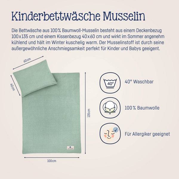 Julius Zöllner Bettwäsche aus Baumwollmusselin, Grün Saisonschlussverkauf