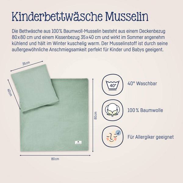 Julius Zöllner Bettwäsche aus Baumwollmusselin, Grün Saisonschlussverkauf