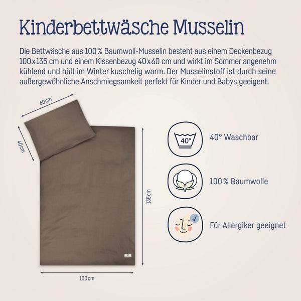 Julius Zöllner Bettwäsche aus Baumwollmusselin, Nougat Cyber Monday