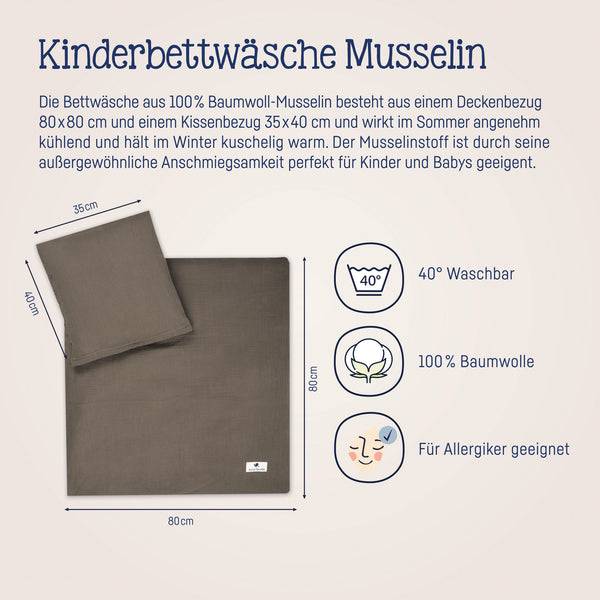 Julius Zöllner Bettwäsche aus Baumwollmusselin, Nougat Cyber Monday