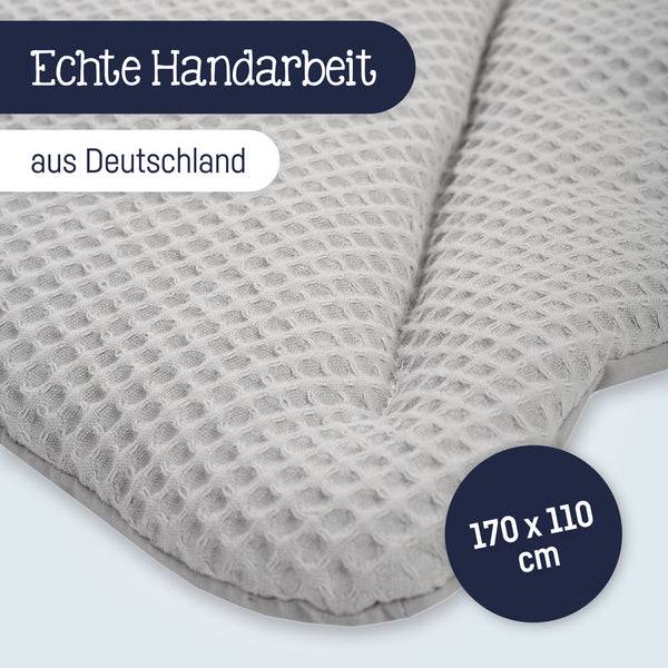 Julius Zöllner Krabbeldecke Blatt, Waffelpiqué Light Grey Bestseller