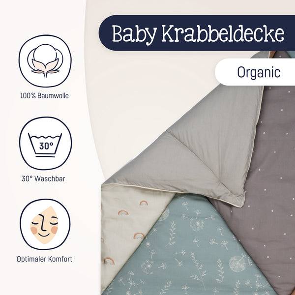 Julius Zöllner Krabbeldecke Organic, Patchwork Kauf eins, bekomm eins gratis