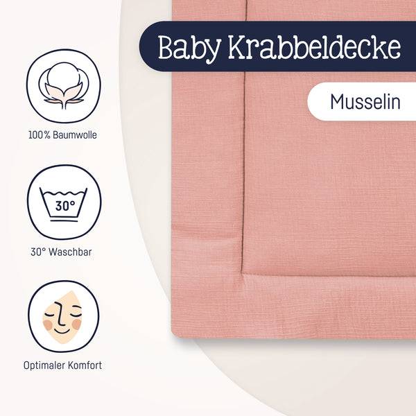 Julius Zöllner Krabbeldecke, dusty rose Tiefpreis