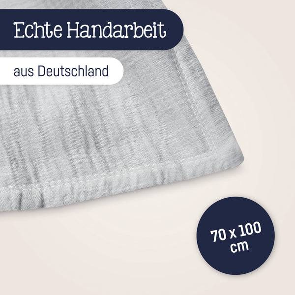 Julius Zöllner Kuscheldecke aus Baumwollmusselin, Grau Neueste Mode