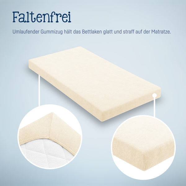 Julius Zöllner Fottee Spannbettlaken für Babymatratzen 60x120 bis 70x140cm, Ecru JETZT KAUFEN