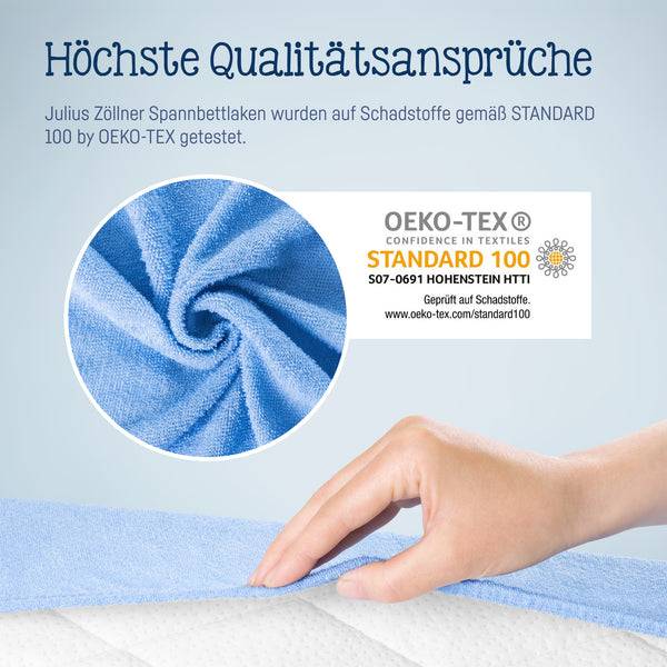 Julius Zöllner Fottee Spannbettlaken für Babymatratzen 60x120 bis 70x140cm, Hellblau Neueste Stile