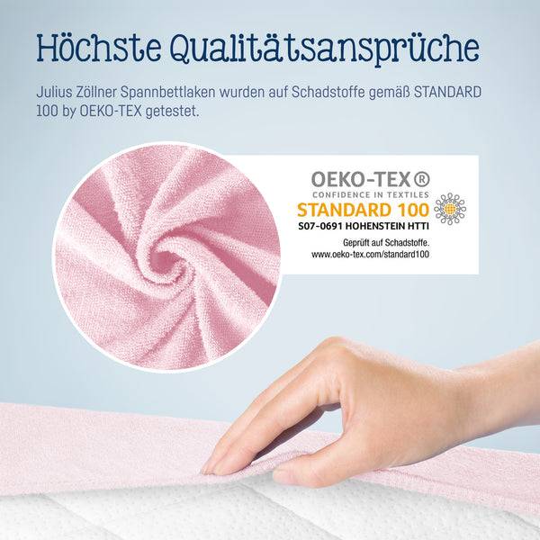 Julius Zöllner Fottee Spannbettlaken für Babymatratzen 60x120 bis 70x140cm, Rosa Letzte 2 Tage