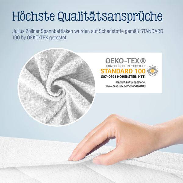 Julius Zöllner Fottee Spannbettlaken für Babymatratzen 60x120 bis 70x140cm, Weiß Letzter Tag
