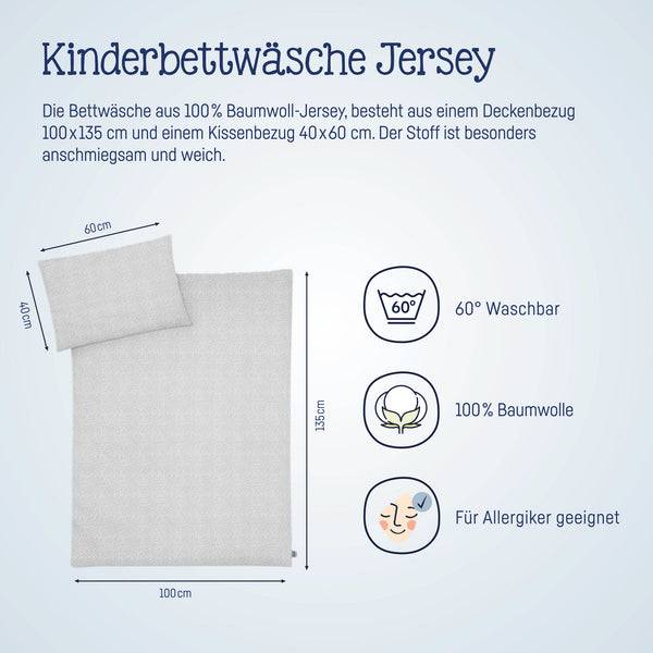 Julius Zöllner Jersey Bettwäsche Tiny Squares Grey Großer Ausverkauf
