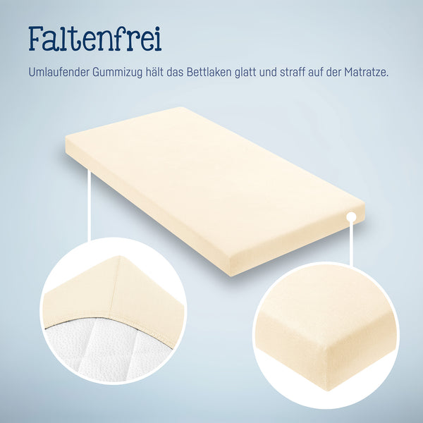 Julius Zöllner Jersey Spannbettlaken für Babymatratzen 60x120 bis 70x140cm, Ecru Riesige Ersparnisse