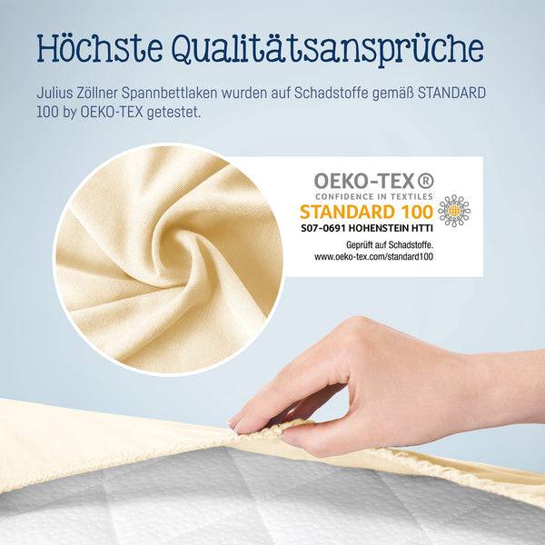 Julius Zöllner Jersey Spannbettlaken für Babymatratzen 60x120 bis 70x140cm, Ecru Riesige Ersparnisse