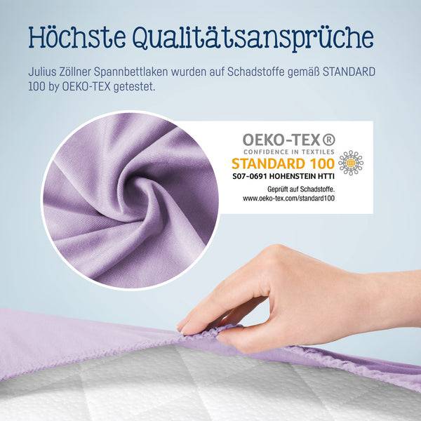 Julius Zöllner Jersey Spannbettlaken für Babymatratzen 60x120 bis 70x140cm, Flieder VIP-Rabatte