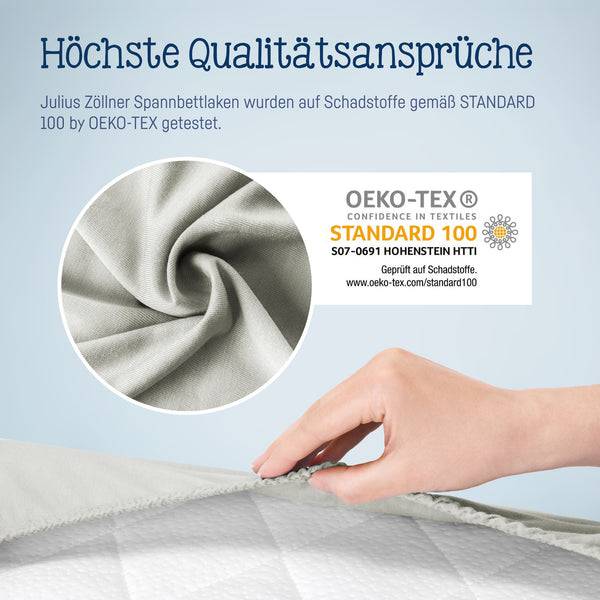 Julius Zöllner Jersey Spannbettlaken für Babymatratzen 60x120 bis 70x140cm, Hellgrau Super Sparpreis