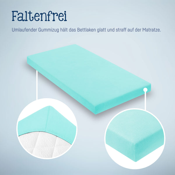 Julius Zöllner Jersey Spannbettlaken für Babymatratzen 60x120 bis 70x140cm, Mint Wochenangebot