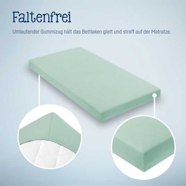Julius Zöllner Jersey Spannbettlaken für Babymatratzen 60x120 bis 70x140cm, Salbei Begrenzte Freigabe