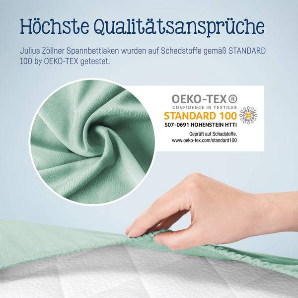 Julius Zöllner Jersey Spannbettlaken für Babymatratzen 60x120 bis 70x140cm, Salbei Begrenzte Freigabe
