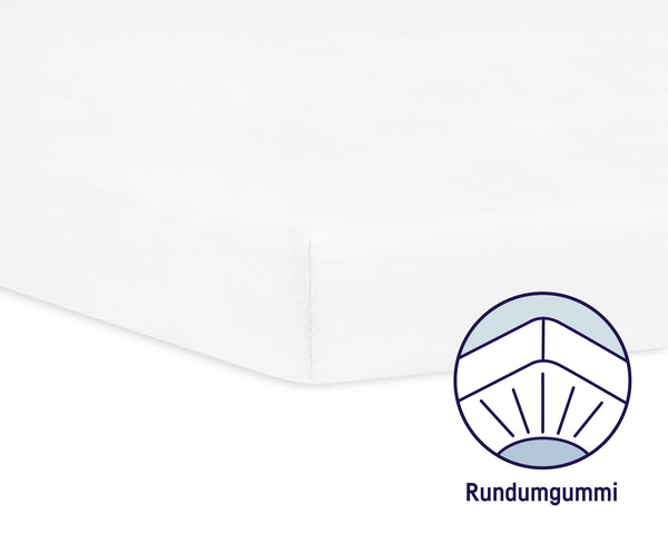 Julius Zöllner Jersey Spannbettlaken für das Beistellbettchen 50x100cm, Weiß Letzter Tag