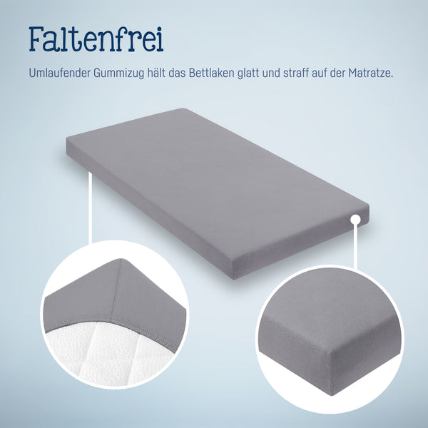 Julius Zöllner Jersey Spannbettlaken für Wiegen & Stubenwagenmatratzen 90x 40 cm, Anthracite Zeitbegrenzte Promotion