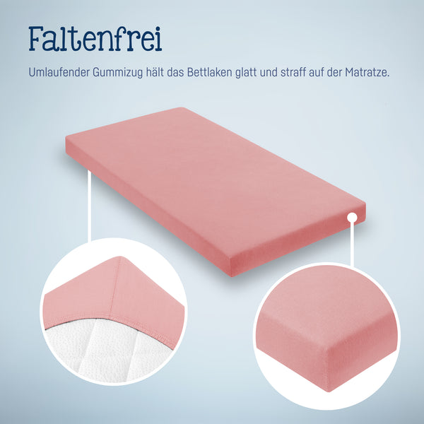 Julius Zöllner Jersey Spannbettlaken für Wiegen & Stubenwagenmatratzen 90x 40 cm, Blush Bis zu 60% Rabatt