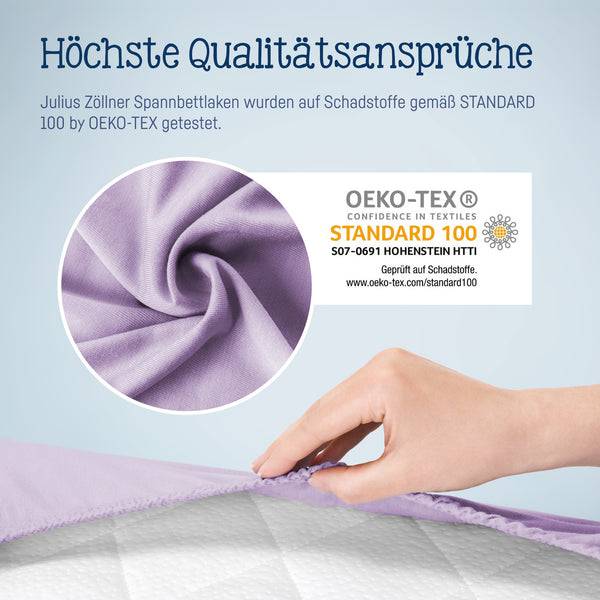 Julius Zöllner Jersey Spannbettlaken für Wiegen & Stubenwagenmatratzen 90x 40 cm, Flieder Nur für heute