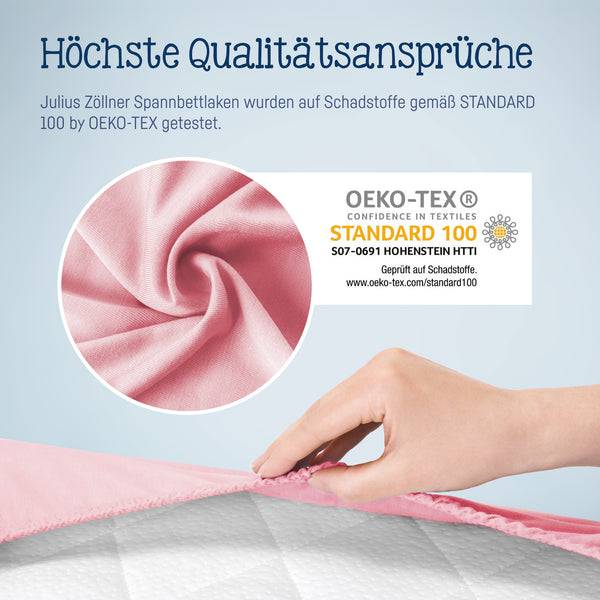 Julius Zöllner Jersey Spannbettlaken für Wiegen & Stubenwagenmatratzen 90x 40 cm, rosa Bis zu 55% Rabatt