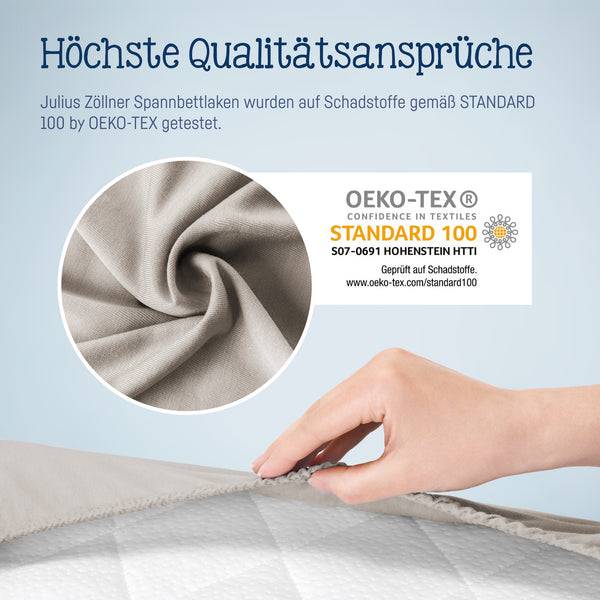 Julius Zöllner Jersey Spannbettlaken für Wiegen & Stubenwagenmatratzen 90x 40 cm, taupe Nur noch ein Tag übrig
