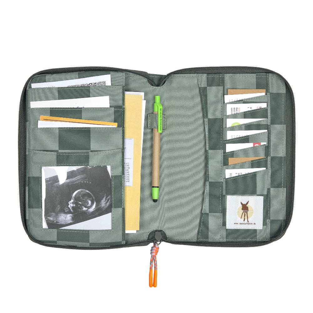 Lässig Mutterpasshülle - Dokumentenmappe, Grün Oliv Zeitbegrenzte Promotion