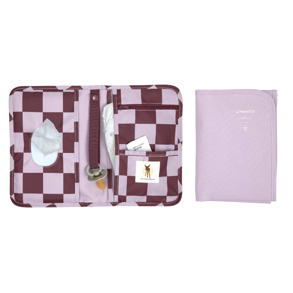 Lässig Windeltasche - kleine Wickeltasche, Tiefrot Lavendel 50% Rabatt mit kostenlosem Versand