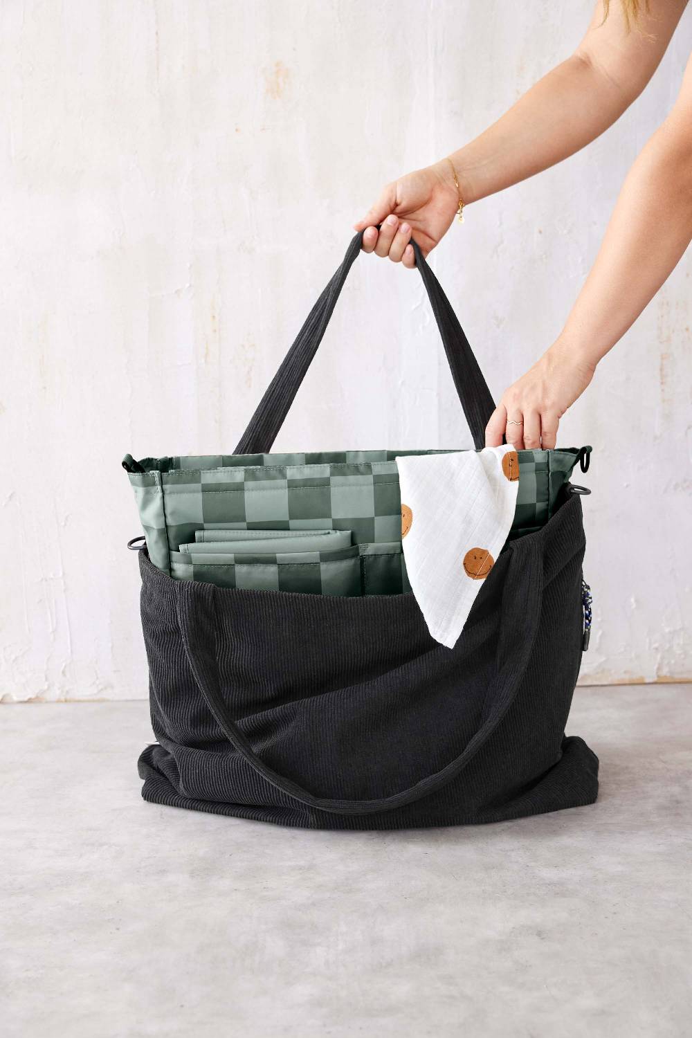 Lässig Shopper MIX - Cord, Schwarz Black Friday Preise