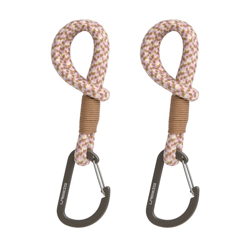 Lässig Kinderwagenhaken 2er Set - Karabiner, Beige Vanille 2025