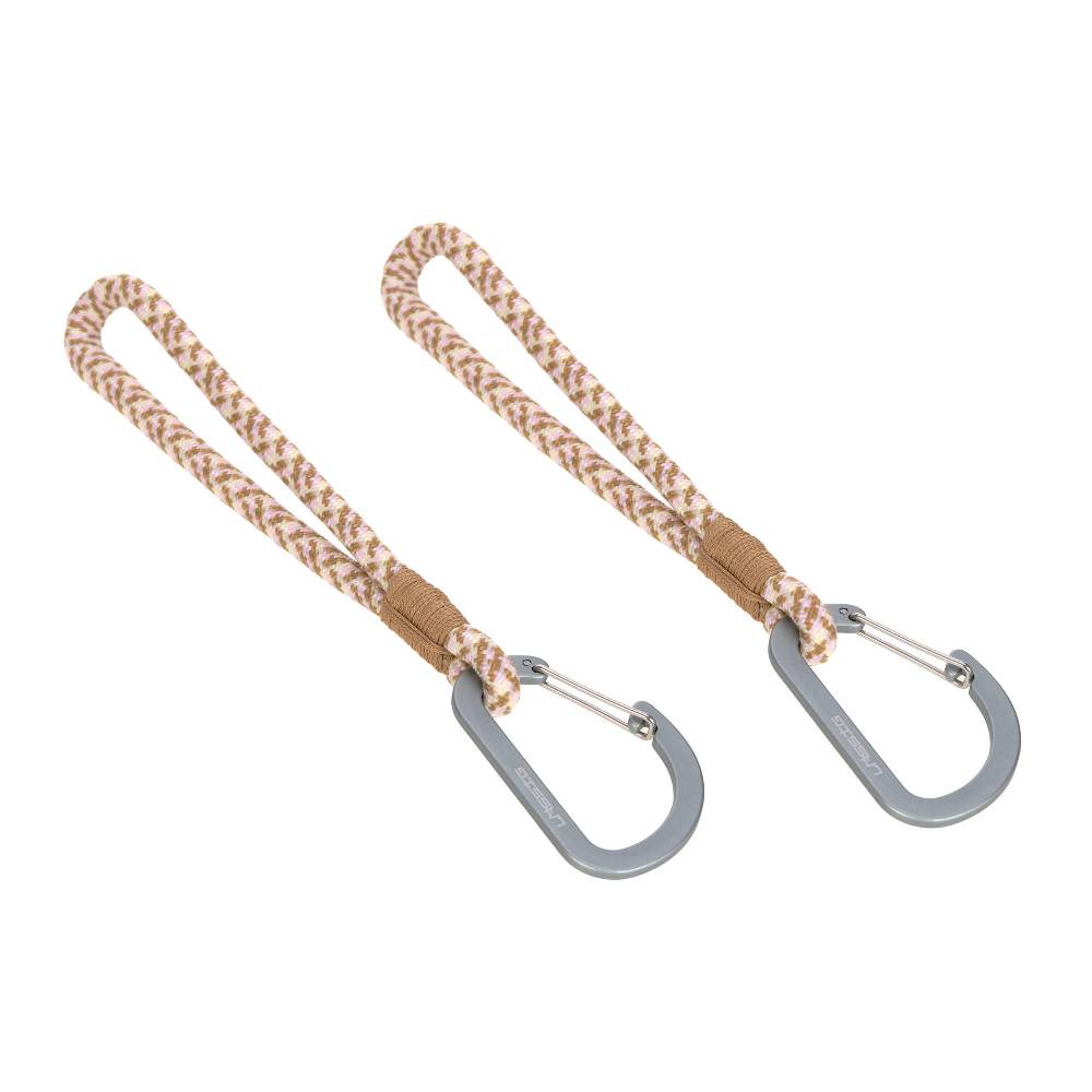 Lässig Kinderwagenhaken 2er Set - Karabiner, Beige Vanille 2025